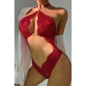 Bella Notte Bordo Boyundan Askılı Zincirli Dantel Babydoll 16052 S/M