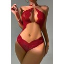 Bella Notte Bordo Boyundan Askılı Zincirli Dantel Babydoll 16052 S/M
