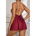 Bella Notte Bordo Dantel Özel Tasarım Bodysuit Gecelik 15523 S/M