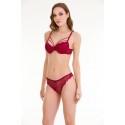 Bella Notte Bordo Dantelli Çift İp Detaylı Şık Sütyen Takım 19001 75