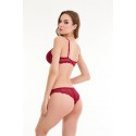 Bella Notte Bordo Dantelli Çift İp Detaylı Şık Sütyen Takım 19001 75