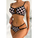 Bella Notte Kare Desenli Sütyen Külot Takım 16020 S/M