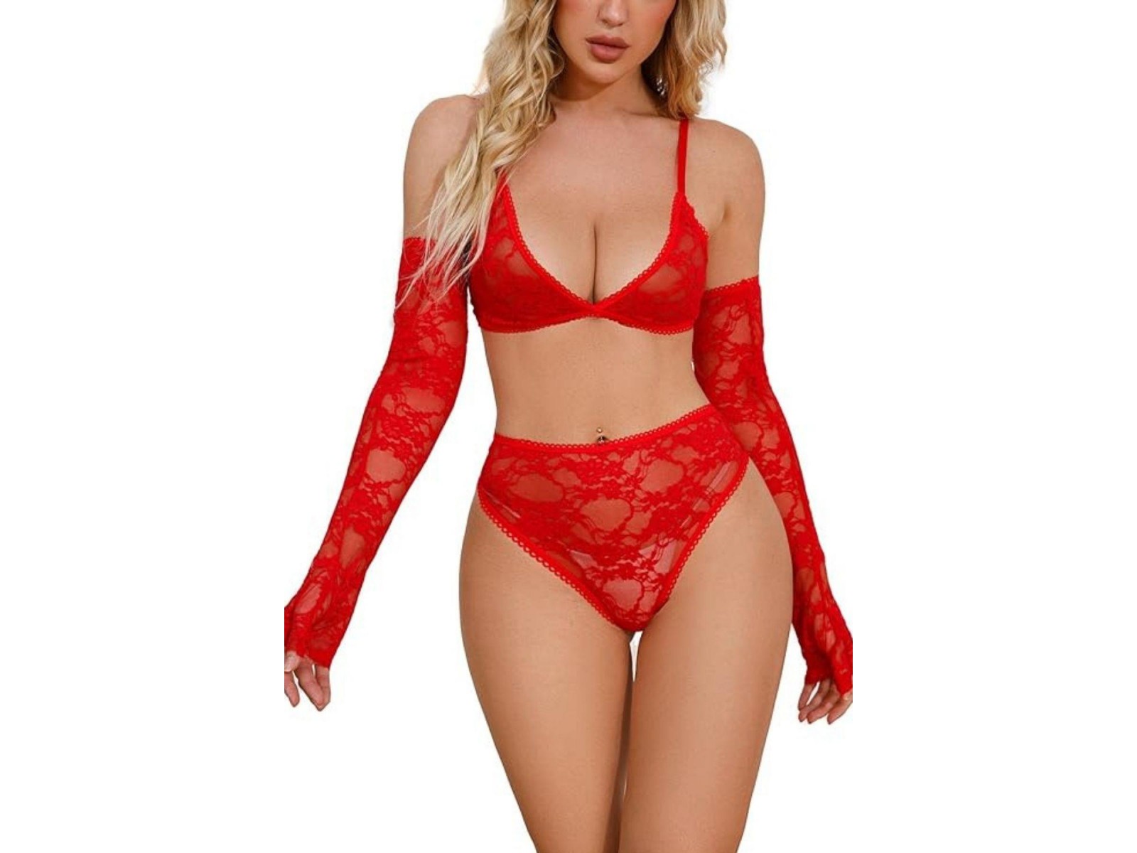 Bella Notte Kırmızı Eldivenli Sütyen Takım 16061 L/XL