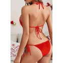Bella Notte Kırmızı Yılbaşı Temalı Özel Tasarım Seksi Kostüm Set 15083 S-M