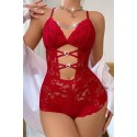Bella Notte Kırmızı Zincir Detaylı Dantelli Babydoll 15098 S