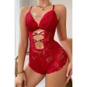 Bella Notte Kırmızı Zincir Detaylı Dantelli Babydoll 15098 S