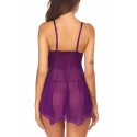 Bella Notte Mor Transparan Tül Gecelik 15550 L/XL