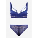 Bella Notte Saks Dantelli Çift İp Detaylı Şık Sütyen Takım 19003 75