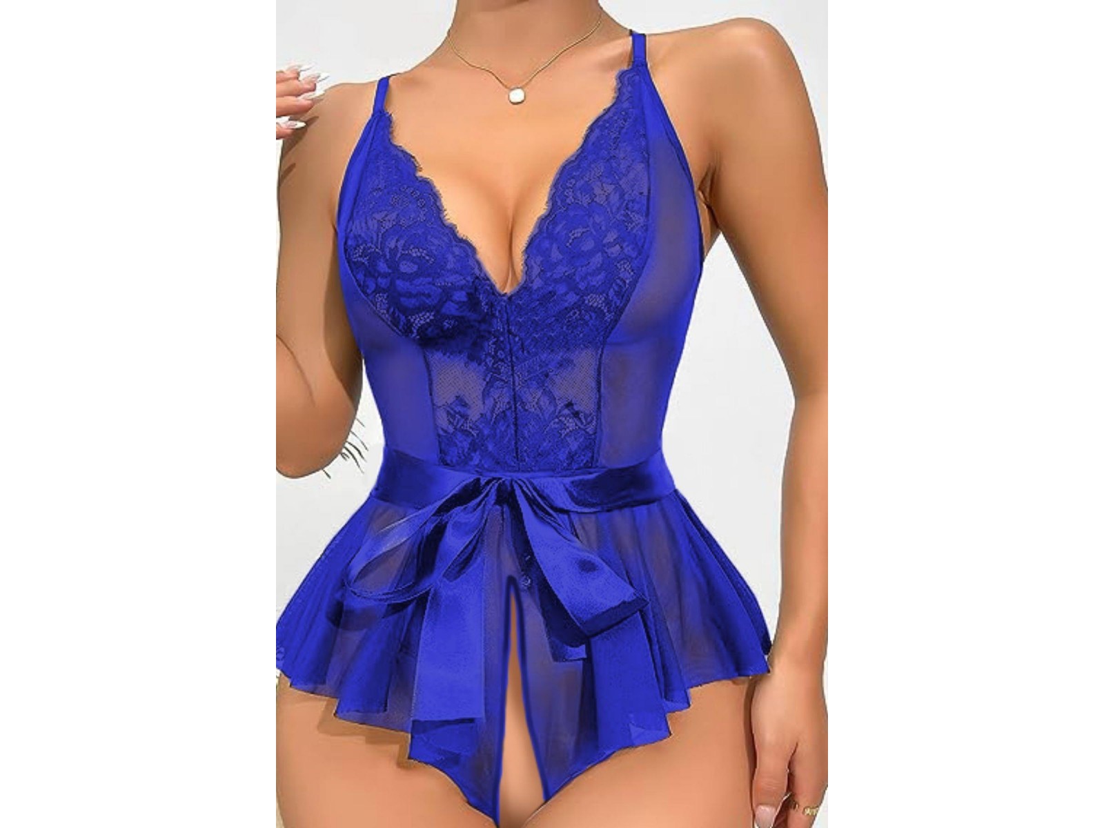 Bella Notte Saks Özel Bölgesi Açık Kuşaklı Gecelik 15065 S/M