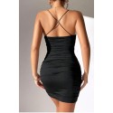 Bella Notte Siyah Askılı Kibar Mini Elbise FN-5001 XS