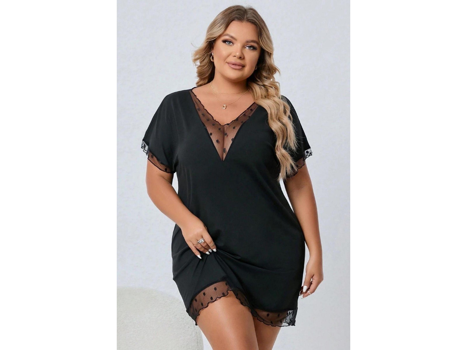 Bella Notte Siyah Büyük Beden Elbise Gecelik 15567 3XL
