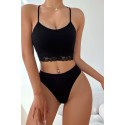 Bella Notte Siyah Dantel Detaylı Askılı İç Çamaşır Takımı PR2379 L/XL