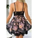 Bella Notte Siyah Desenli Mini Gecelik 15700 L/XL