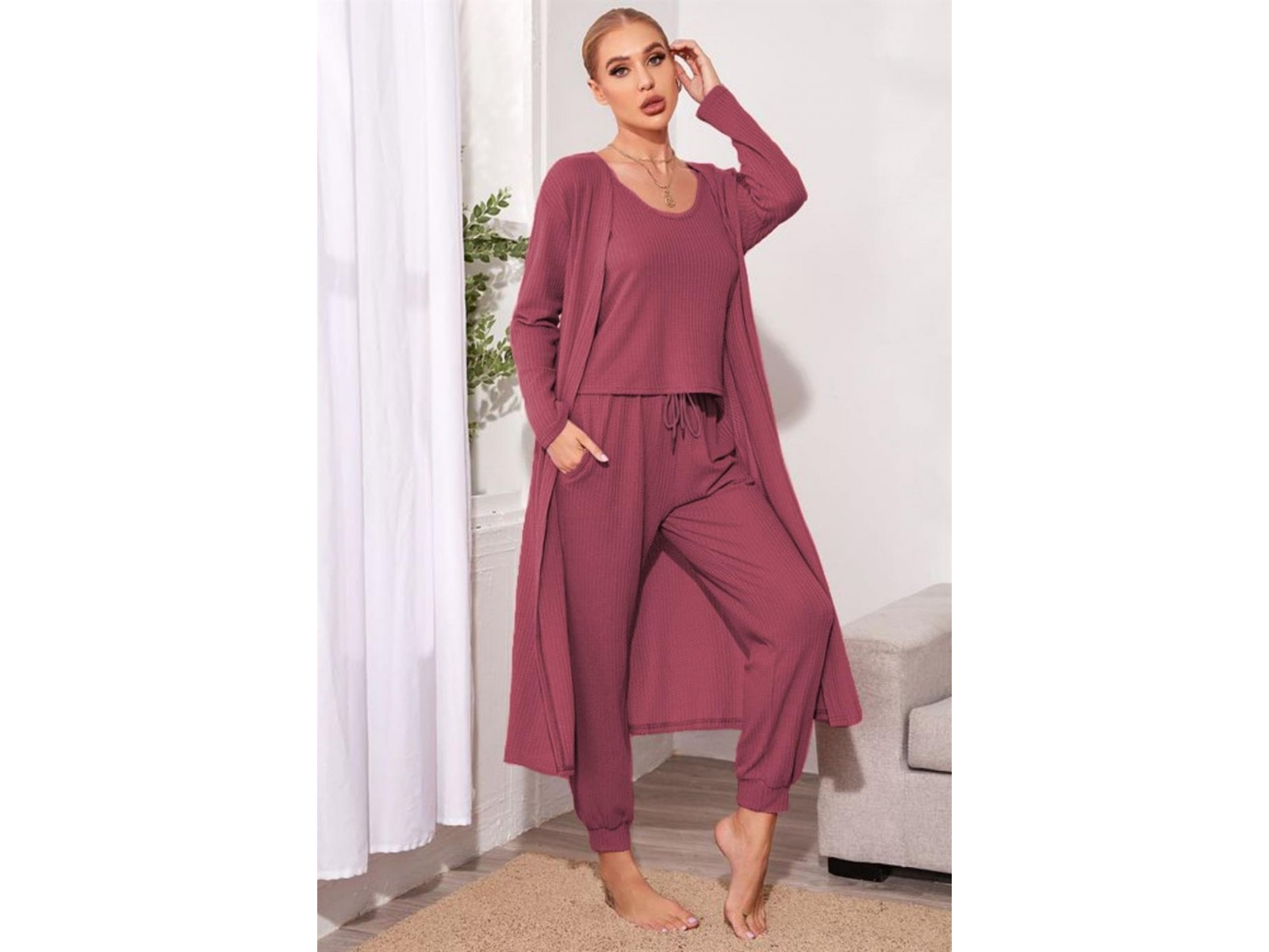 Bella Notte Gül Kurusu Kullanışlı 3 Lü Viscon  Takım 7001 M