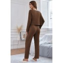 Bella Notte Viskon Kahverengi 3 Lü Trend Crop Takım 7015 M