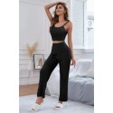Bella Notte Viskon Siyah 3 Lü Trend Crop Takım 7010 M