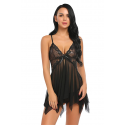 Bella Notte Seksi Siyah Tül Babydoll Gecelik 15500 S/M
