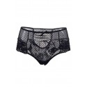 Bella Notte Siyah Dantel Puantiyeli Kurdeleli Fantazi Tanga 18006 S/M