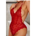 Bella Notte Kırmızı Dantel Babydoll Sırtı Açık Seksi Gecelik 15015