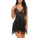 Bella Notte Seksi Siyah Tül Babydoll Gecelik 15500