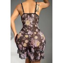 Bella Notte Siyah Desenli Gecelik 15570