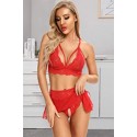 Bella Notte Özel Bölgesi Açık Kırmızı Etekli Bralet Sütyen Takım 16016