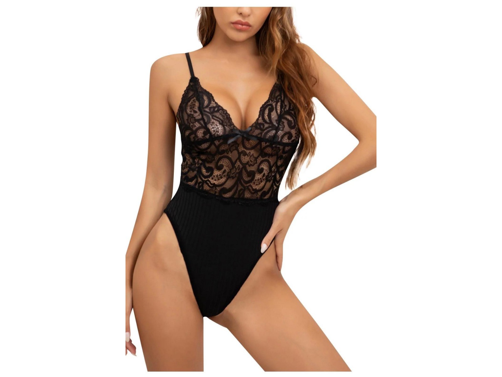 Bella Notte Siyah Üst Kısmı Dantel Özel Tasarım Babydoll PR15071