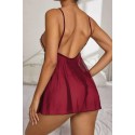 Bella Notte Bordo Dantel Özel Tasarım Bodysuit Gecelik 15523