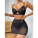 Bella Notte Siyah Dantel Detay İç Çamaşır Takım PR2369